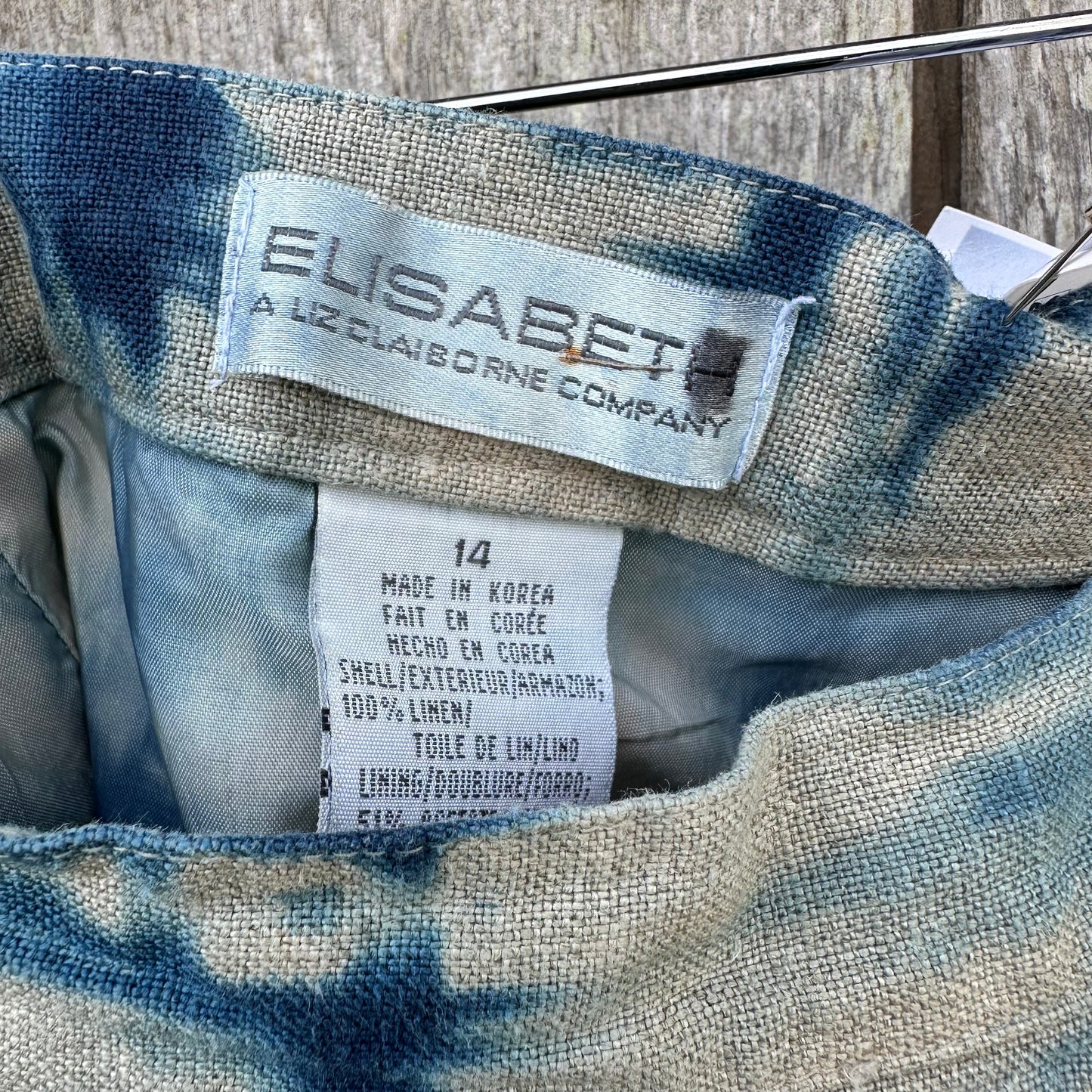 Elisabeth Upcycled Linen Skirt Size 14