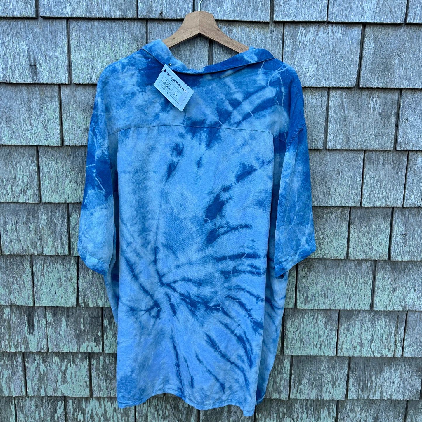 Upcycled GH Bass and Co Linen and Silk Button down Men's Size XL