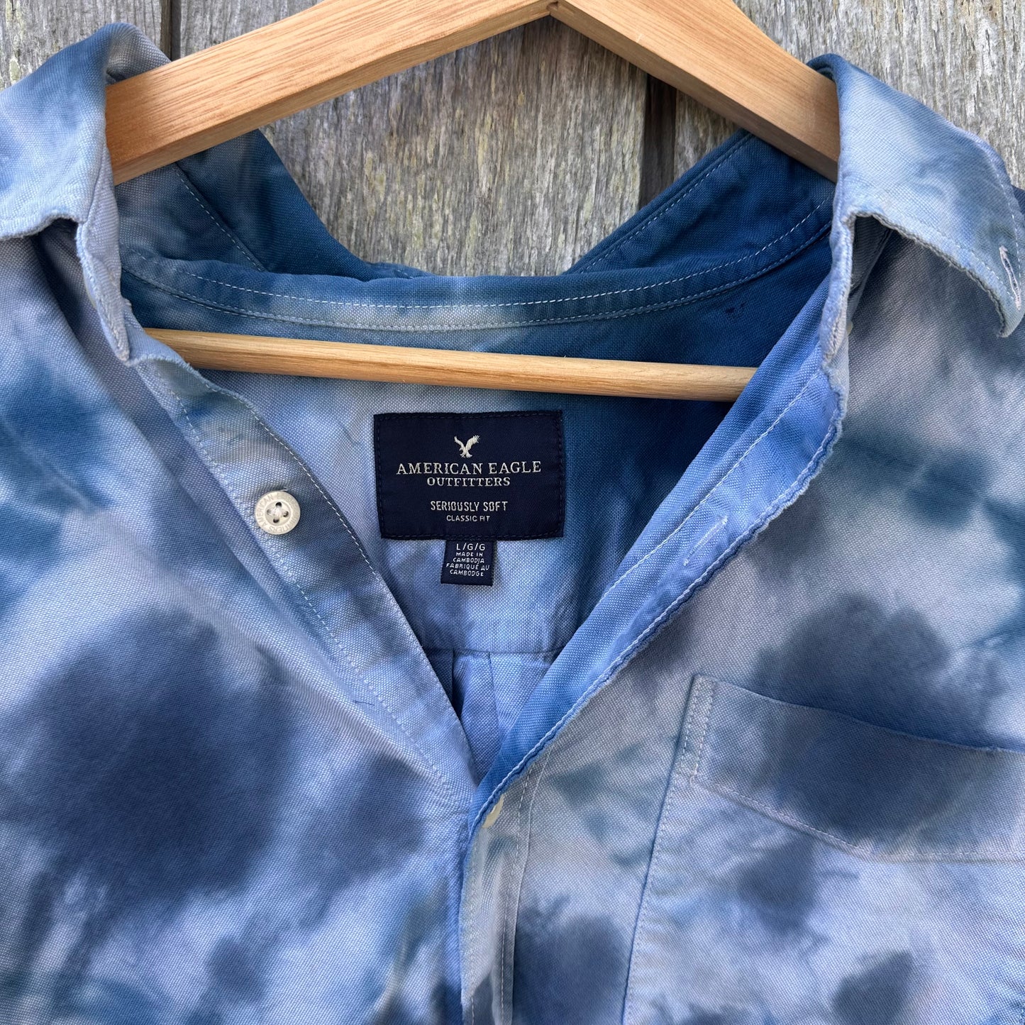 Upcycled American Eagle Button-down Women's Size Large