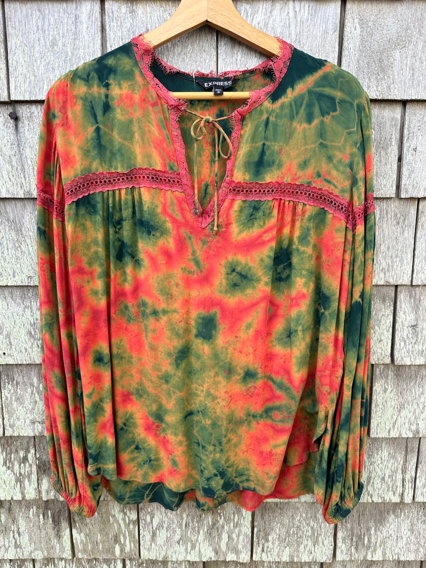 Express Long Sleeve Upcycled Women's Top Size Medium