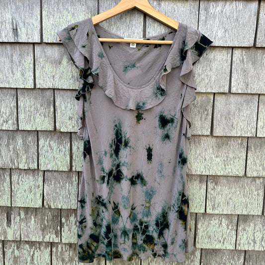 Banana Republic Upcycled Silk Ruffle Top Women's Size Medium