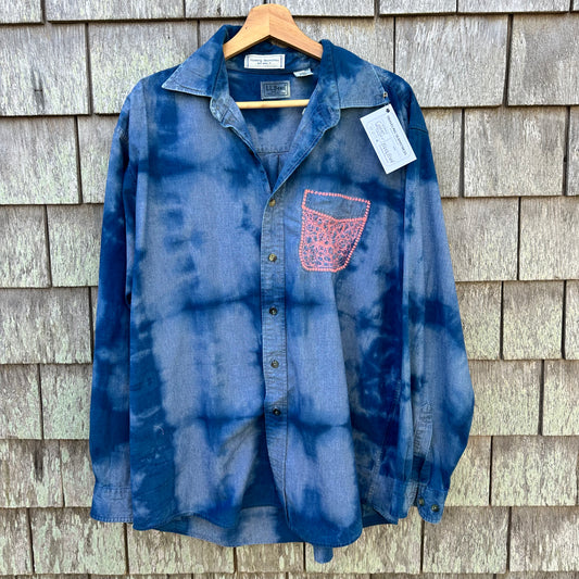 LL Bean Upcycled Men's Button-down Size Large