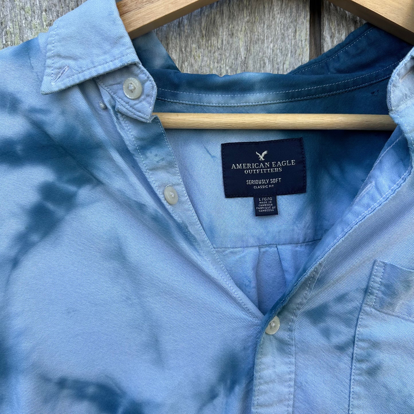 Upcycled American Eagle Button-down Women's Size Large