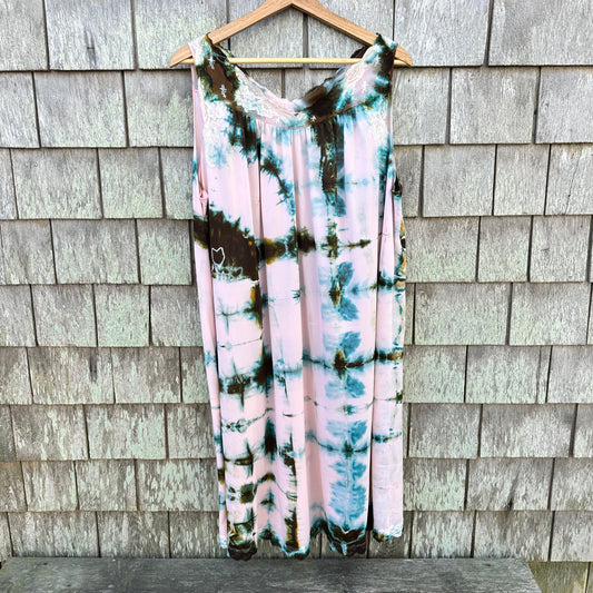 Upcycled Nylon Lace Dress Women's Size XL-2XL