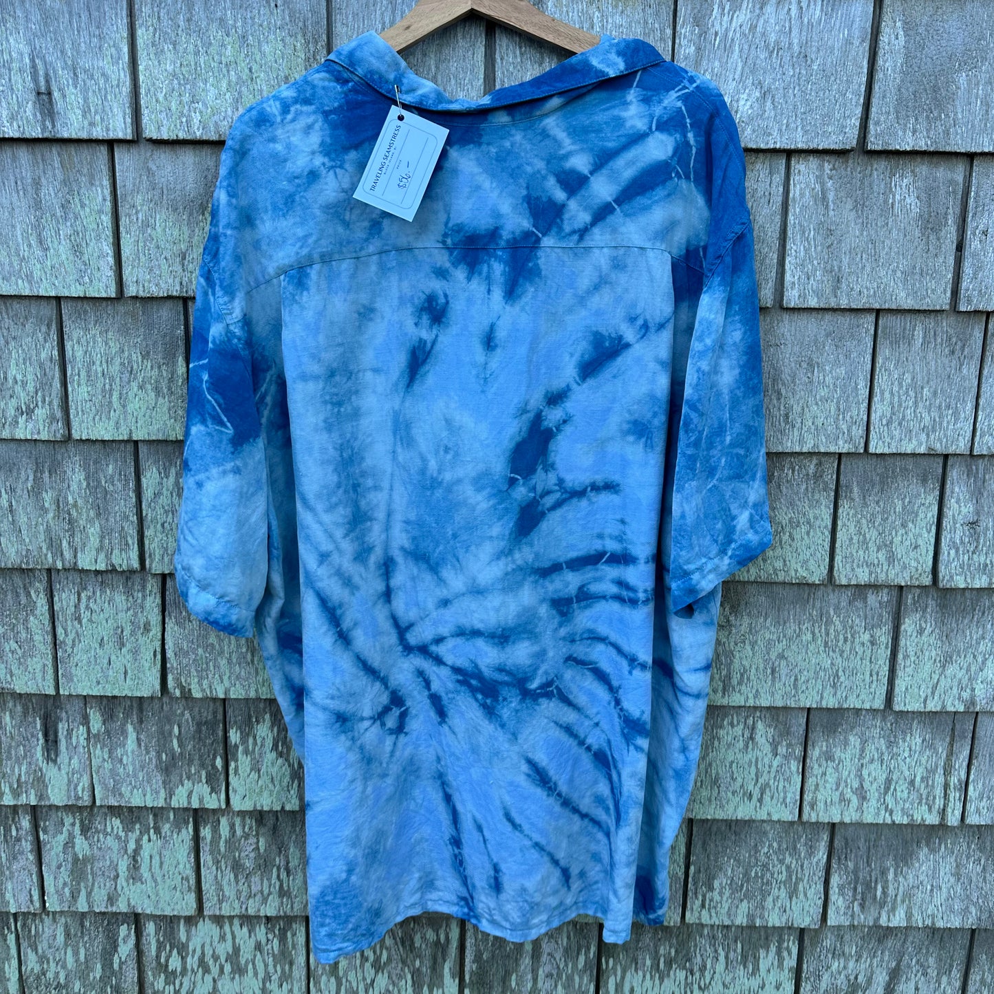 Upcycled GH Bass and Co Linen and Silk Button down Men's Size XL