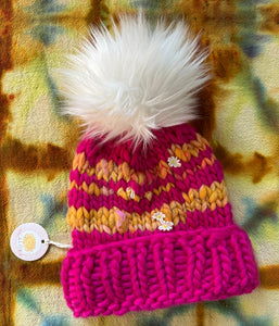 Eco Friendly Scalora the Label Sophia Hat Multicolor Recycled Yarn Pompom