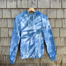 Load image into Gallery viewer, Unisex Hand-dyed Indigo Hoodie Made on Block Island Cotton No Zip